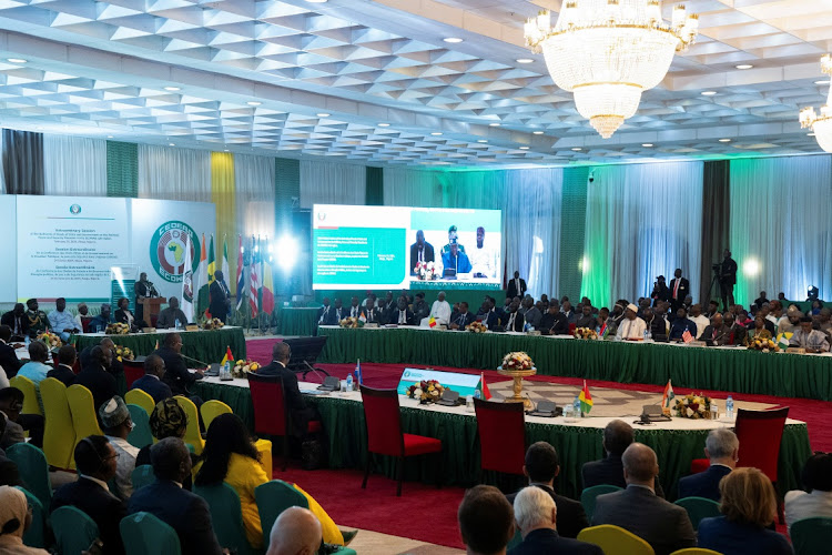 A general view of attendees during the Economic Community of West African States (ECOWAS) Extraordinary Session of the Authority of Heads of State and Government on the political, Peace and Security Situation in the ECOWAS sub-region in Abuja, Nigeria, February 24, 2024.