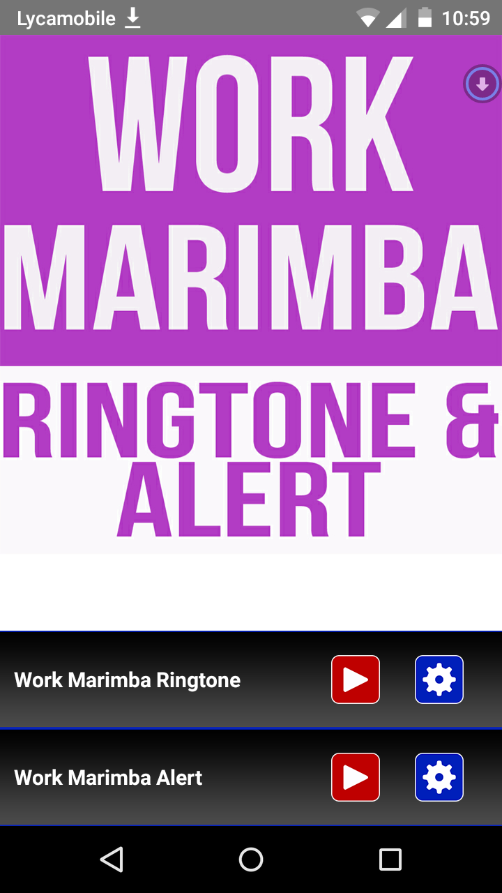 Android application Work Marimba Ringtone &amp; Alert screenshort