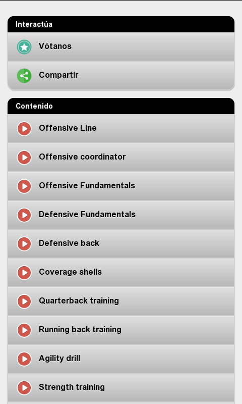 Android application Football Training screenshort