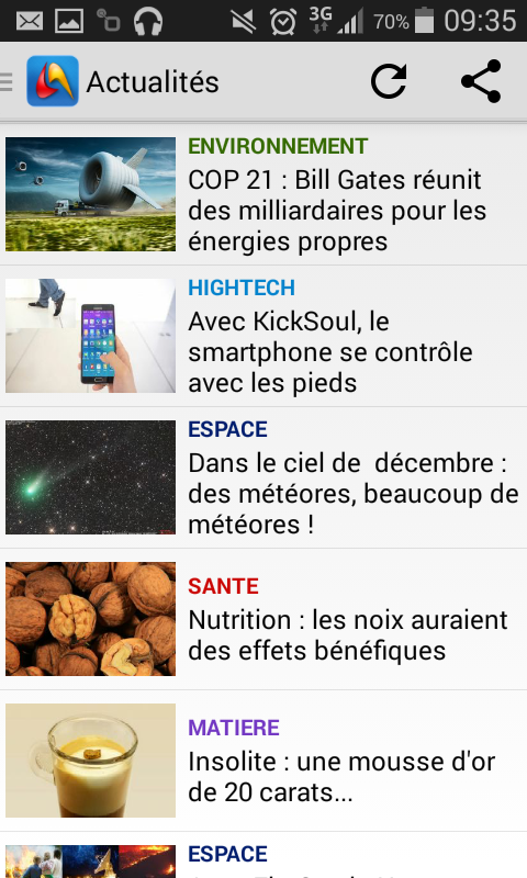 Android application Futura screenshort