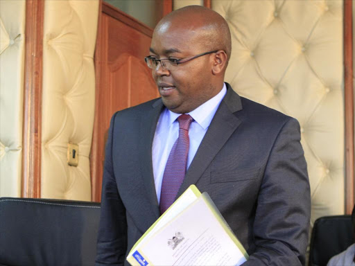 Health PS Nicholas Muraguri during a press conference over the 5B scandal at Afya house yesterday. Photo/Monicah Mwangi