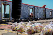 A seafarer aboard the PSD104 tug vessel cast a lonely figure as NGOs delivered much-needed food supplies on Thursday. 