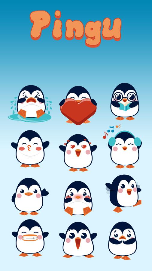 Android application GO Keyboard Pingu Sticker screenshort