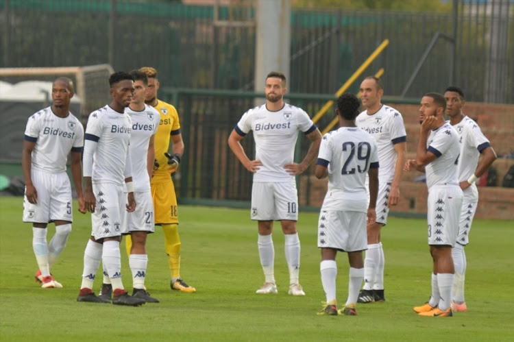 Bidvest Wits players during the CAF Champions League match between Bidvest Wits and Pamplemousses at Bidvest Stadium on February 10, 2018 in Johannesburg.