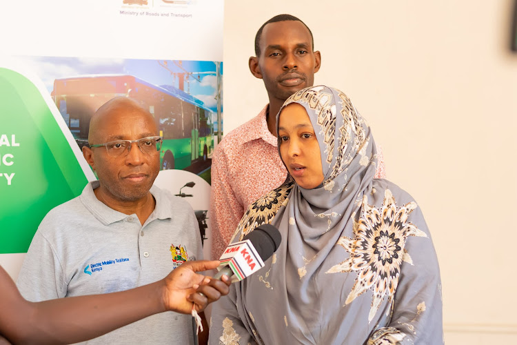 Garissa County Director for Environment Mulki Mohamed speaks to the press, April 22, 2024.