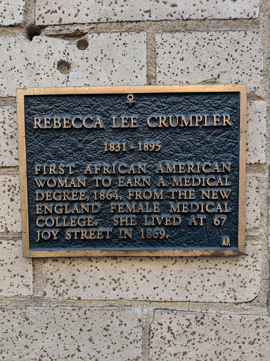 REBECCA LEE CRUMPLER 1831 1895 FIRST AFRICAN AMERICAN WOMAN TO EARN A MEDICAL DEGREE, 1864, FROM THE NEW ENGLAND FEMALE MEDICAL COLLEGE, SHE LIVED AT 67 JOY STREET IN 1869. AR Submitted by @factorygothic