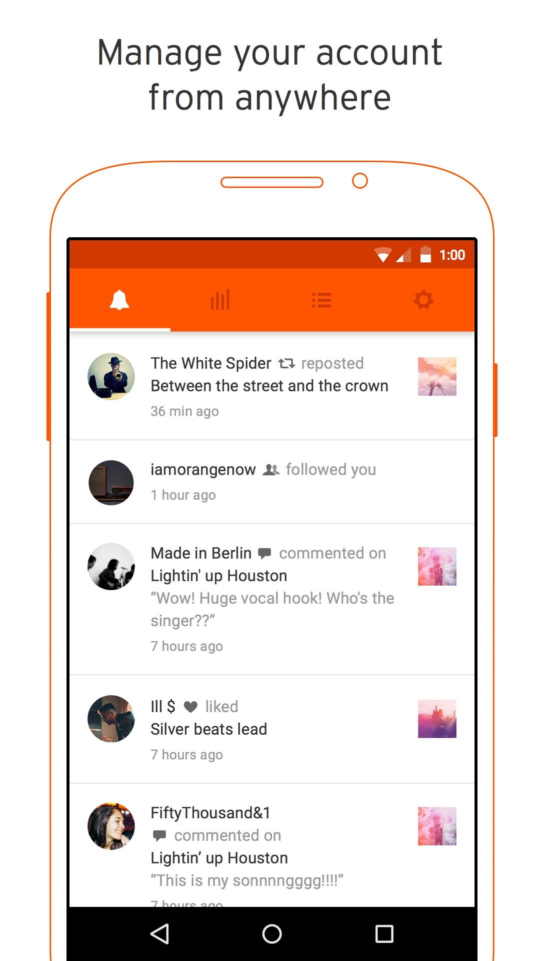 Android application SoundCloud Pulse: for creators screenshort
