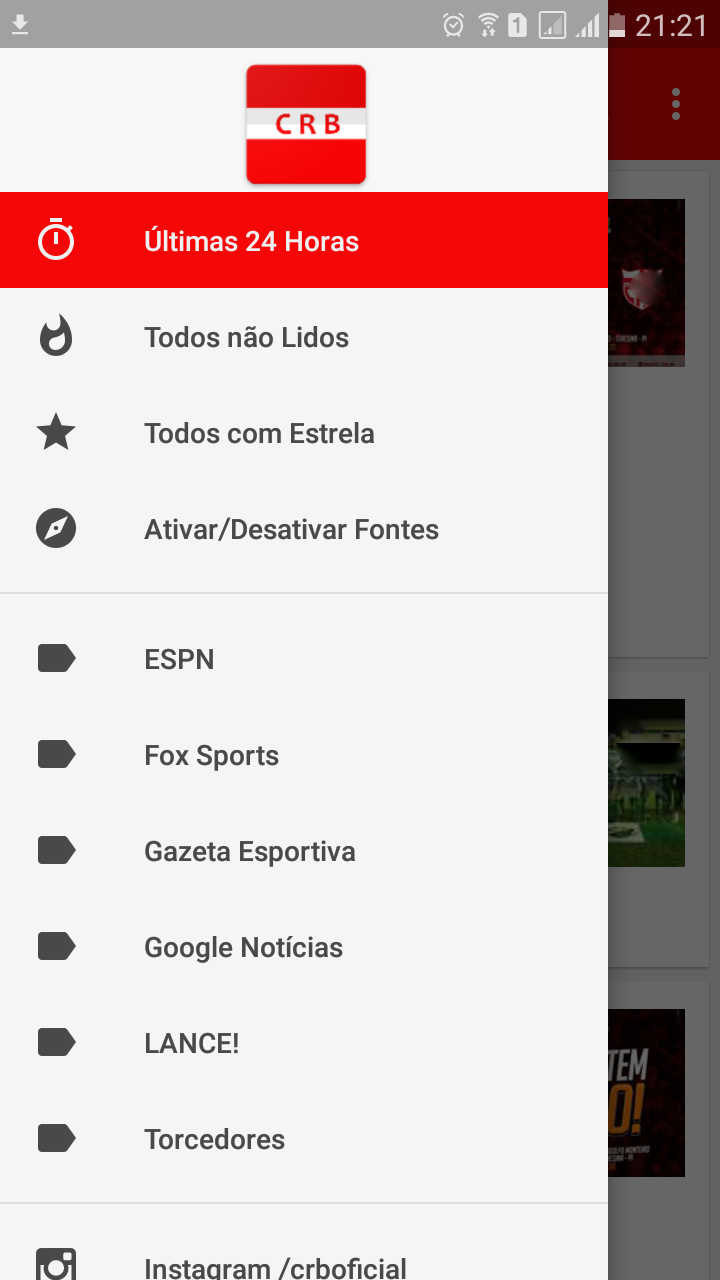 Android application Notícias do CRB screenshort