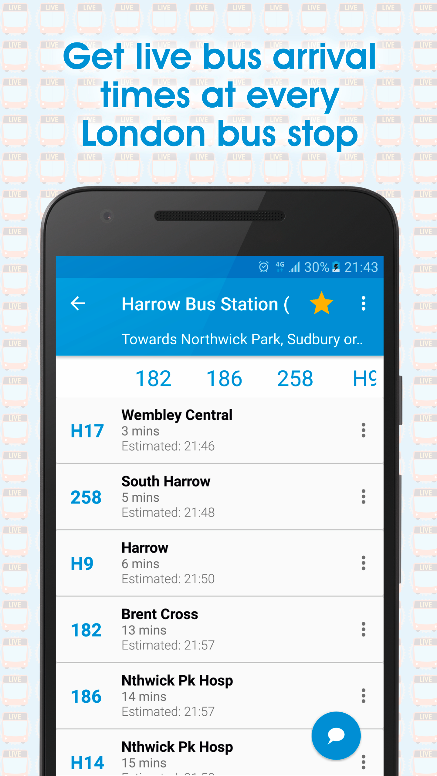 Android application London Live Bus Times - TfL Buses screenshort