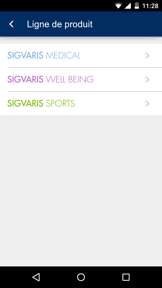 Android application SIGVARIS Sizing-App screenshort
