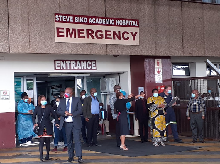 David Makhura tours Steve Biko Academic Hospital in Pretoria, which is under pressure as Covid-19 infections surge.