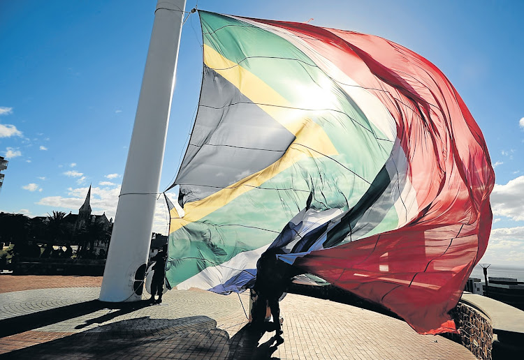 The plan by the ministry of sport, arts and culture to spend R22m on a 'monumental' flag is under review.