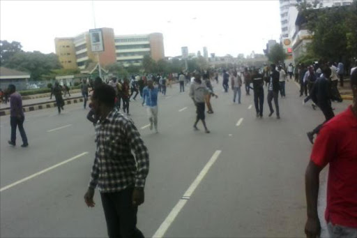 A file photo of University of Nairobi students during a demonstration.