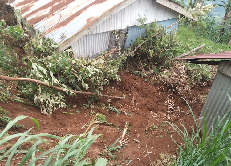 A home that was affected by a mudslide in Kiharu constituency last week.