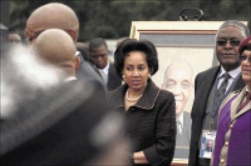 Minister of housing Lindiwe Sisulu at the funeral of Joseph Mbuku Nhlanhla after he was laid to rest at city park cemetry on the 12th of july 2008. Picture: Tshepo Kekana.