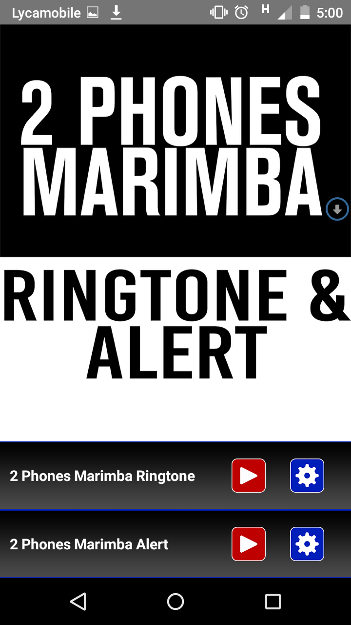 Android application 2 Phones Marimba Ringtone screenshort