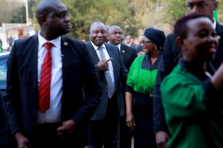 President Cyril Ramaphosa and ANC Women's League leader Bathabile Dlamini on Tuesday.