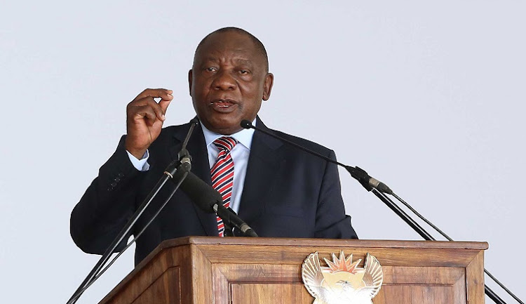 President Cyril Ramaphosa delivers the keynote address at the human rights day commemoration in Sharpeville on March 21 2019..