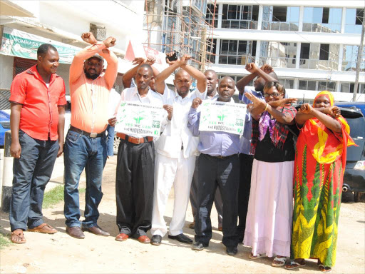 Members of an Anti gay group in Mombasa giving their stand over homosexuality issues on July 23,2015 Photo Mkamburi Mwawasi.