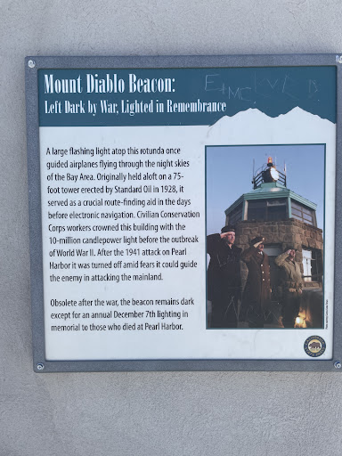 Mount Diablo Beacon: EIM Left Dark by War, Lighted in Remembrance A large flashing light atop this rotunda once guided airplanes flying through the night skies of the Bay Area. Originally held...