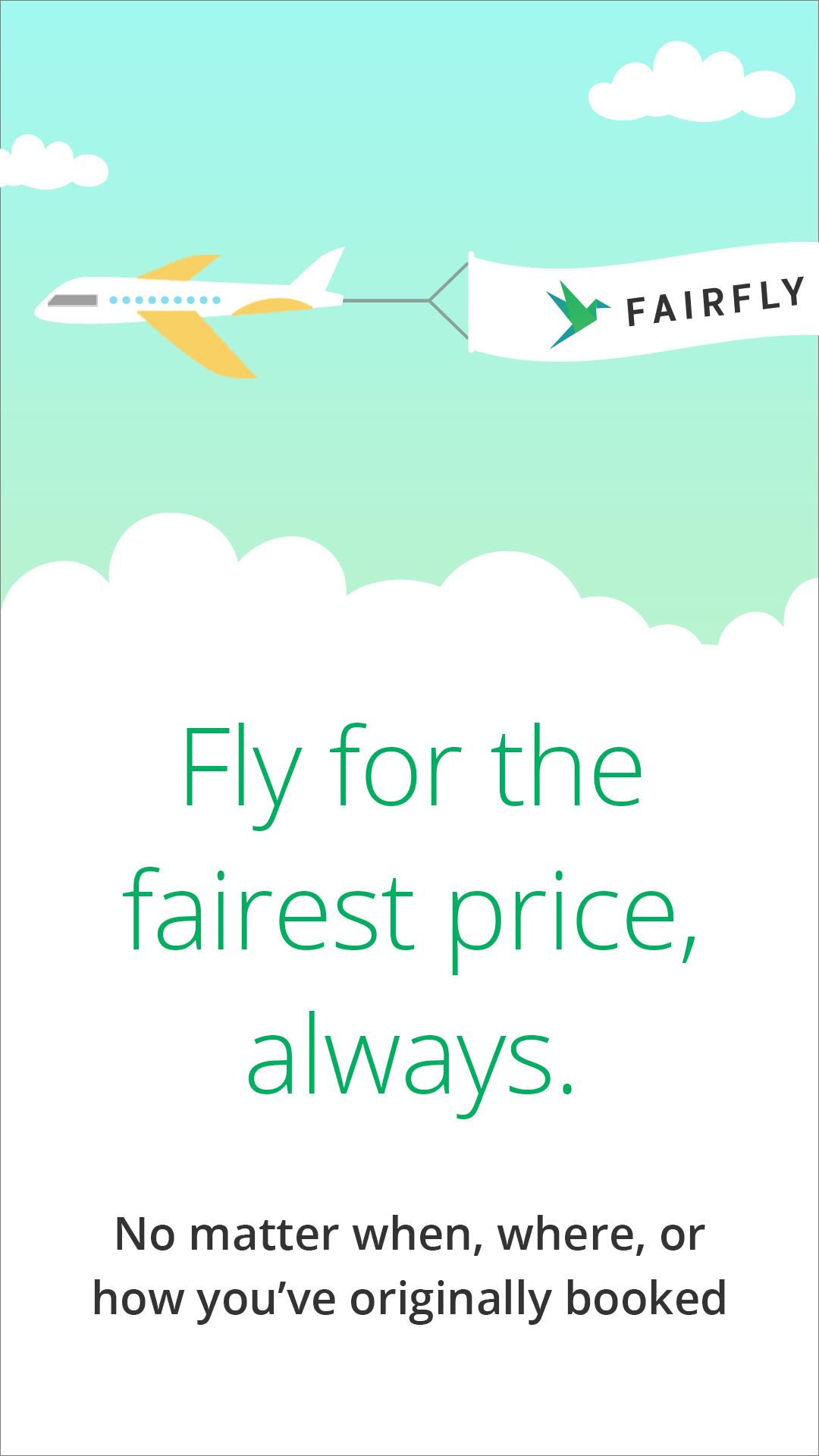 Android application FairFly- save $ after you book screenshort