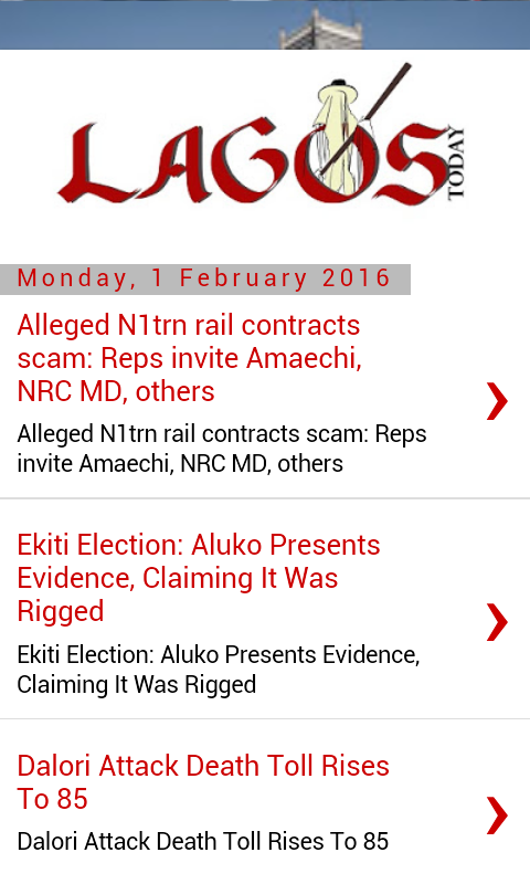 Android application Lagos Today screenshort