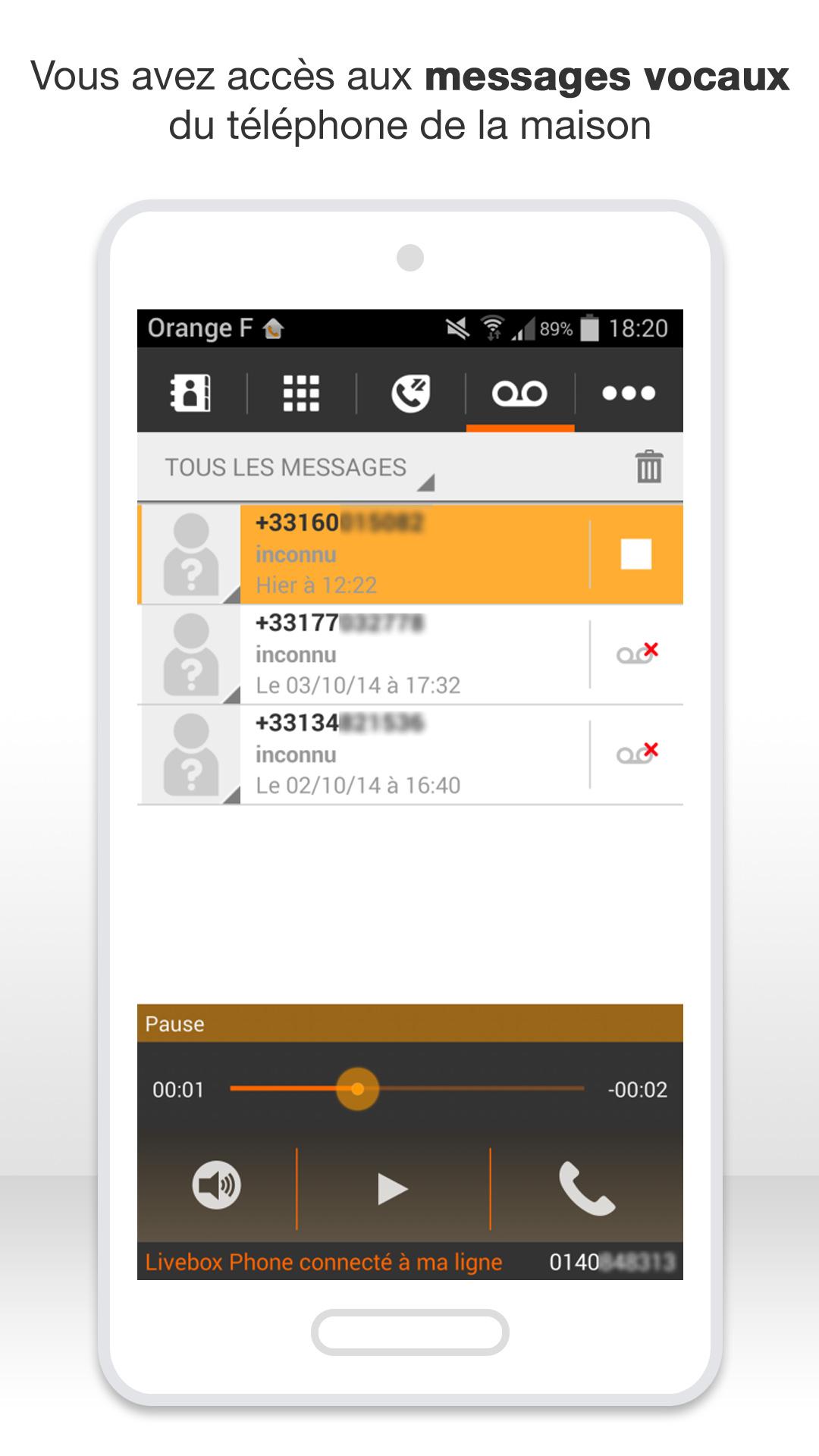Android application Livebox Phone screenshort