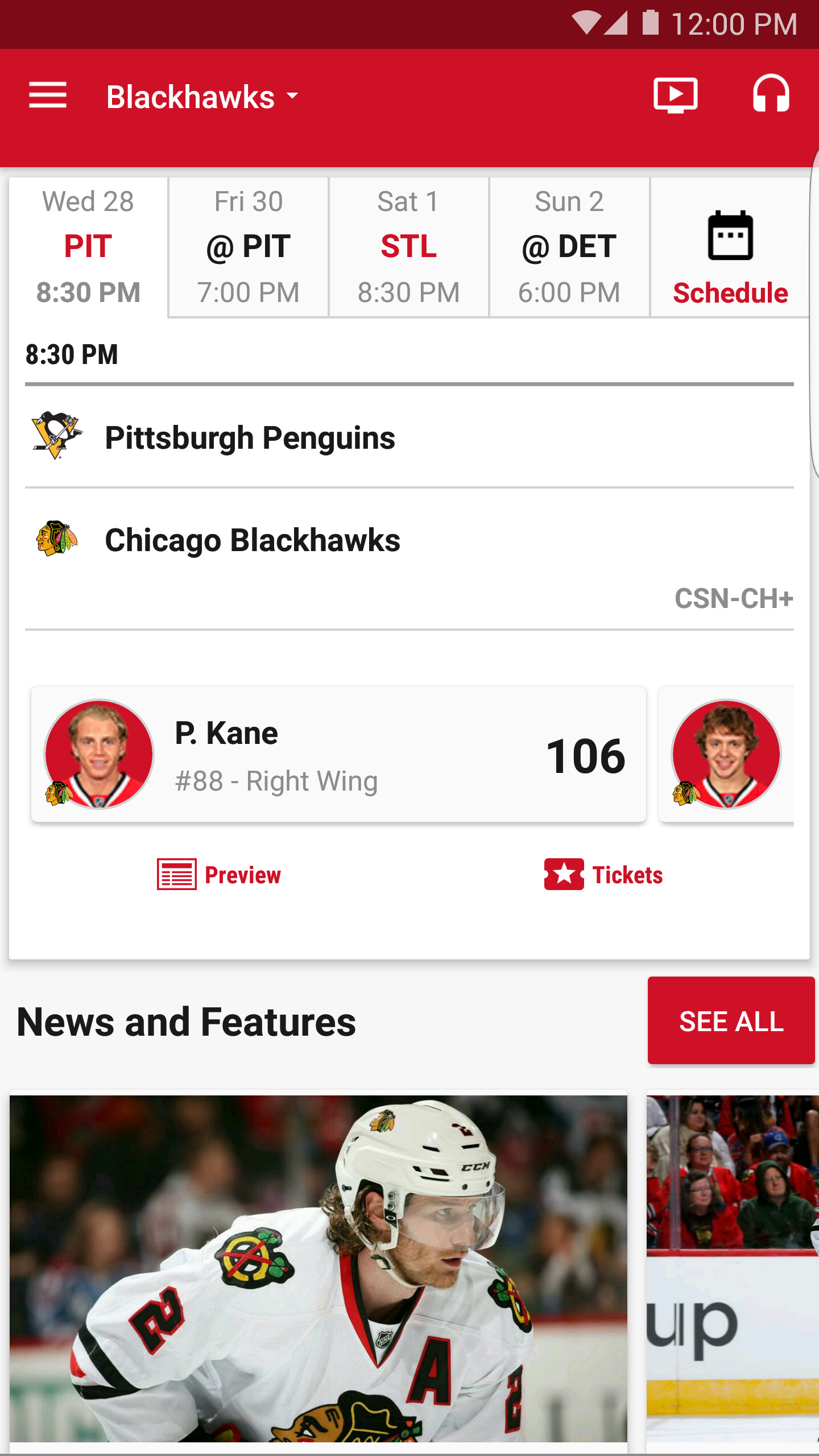 Android application Chicago Blackhawks Official screenshort