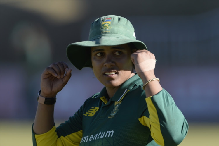 Chloe Tryon of South Africa during 1st Womens ODI match between South Africa and Bangladesh at Senwes Park on May 04, 2018 in Potchefstroom, South Africa.