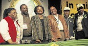The top six elected at Polokwane in 2007 were, from left, Thandi Modise, Gwede Mantashe, Baleka Mbete, Jacob Zuma , Kgalema Motlanthe and Mathews Phosa. File photo.