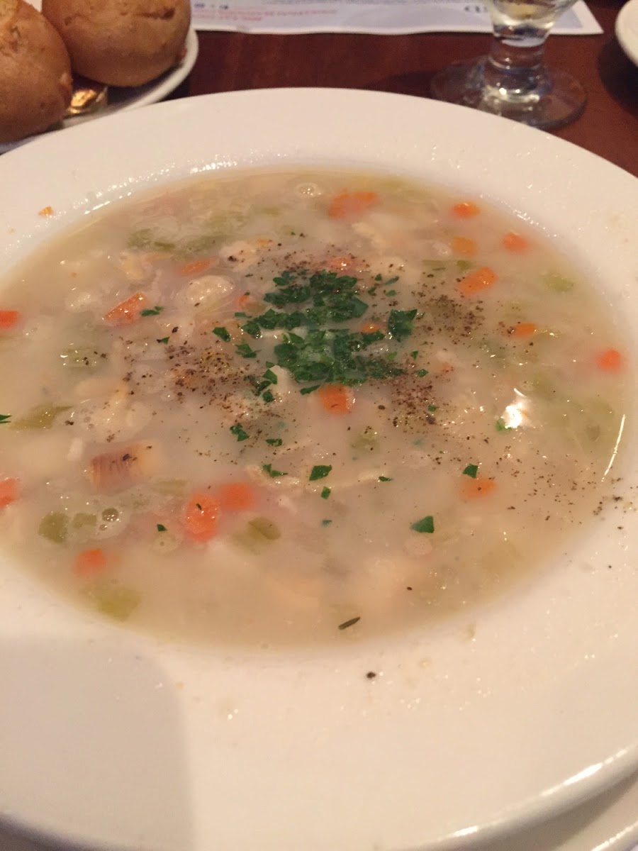 Light clam chowder soup, delicious