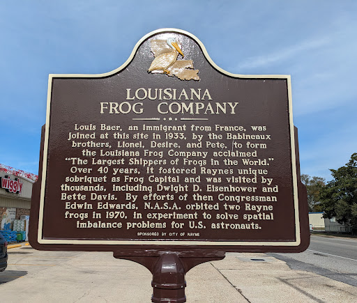Louis Baer, an immigrant from France, was joined at this site in 1933, by the Babineaux brothers, Lionel, Desire, and Pete, to form the Louisiana Frog Company acclaimed "The Largest Shippers of...