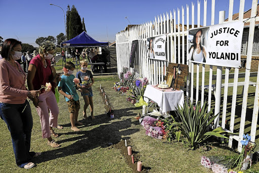 A wreath-laying ceremony in Brakpan in memory of murder victim Yolandi Botes. File photo.