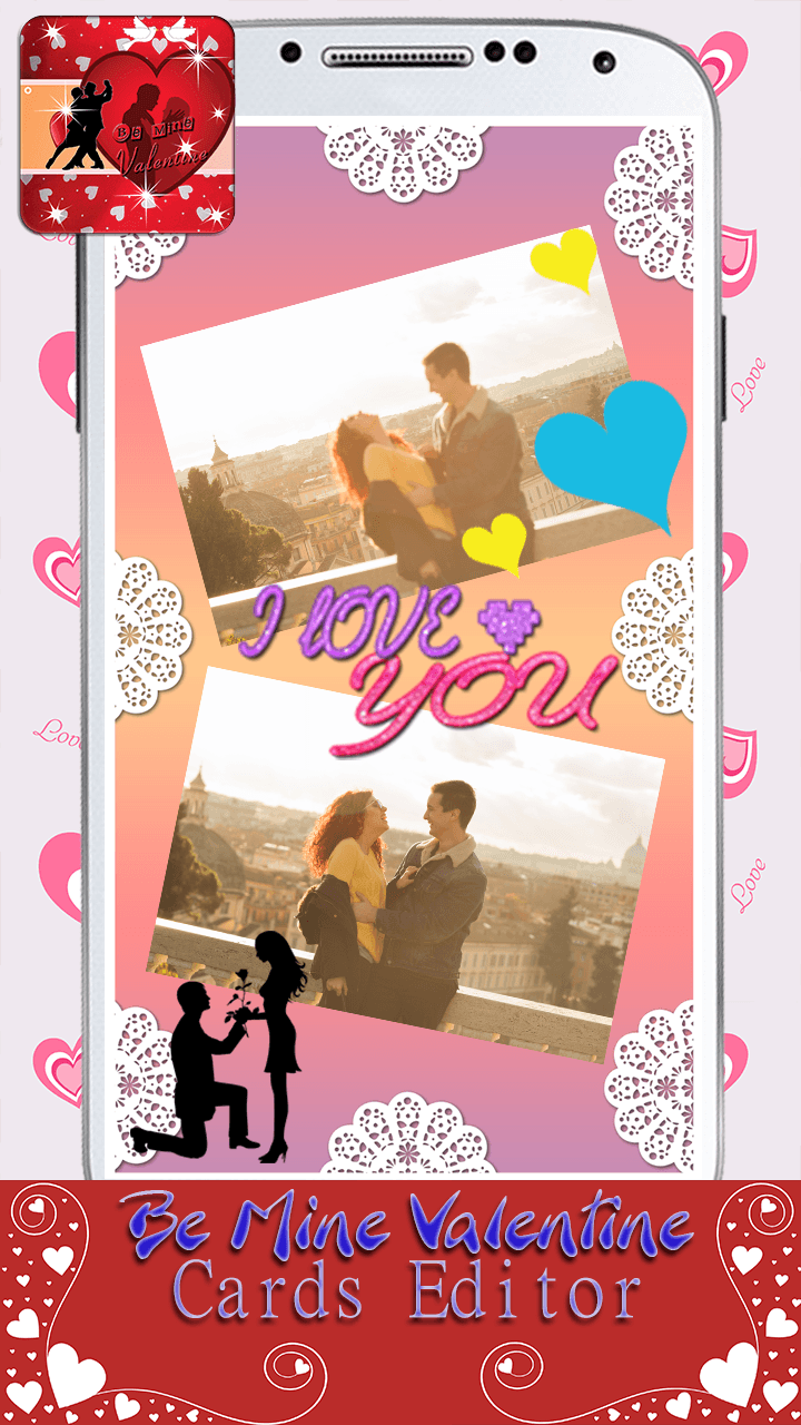 Android application Be Mine Valentine Cards Editor screenshort