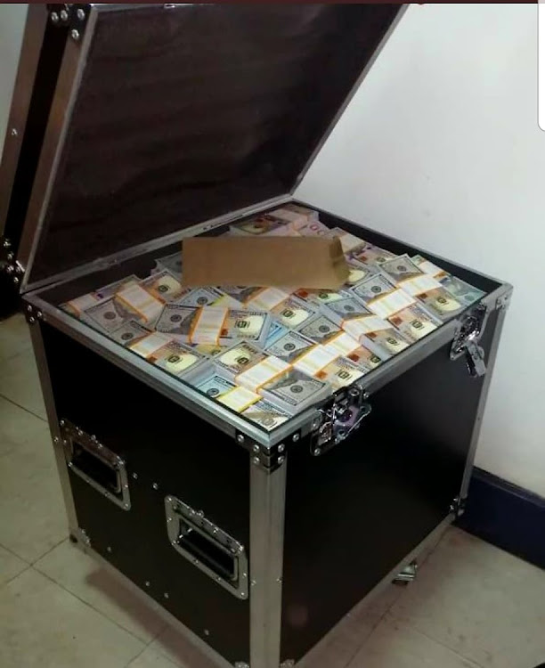 A box containing fake curency