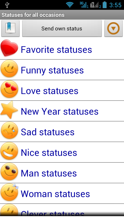 Android application Statuses for all occasions screenshort