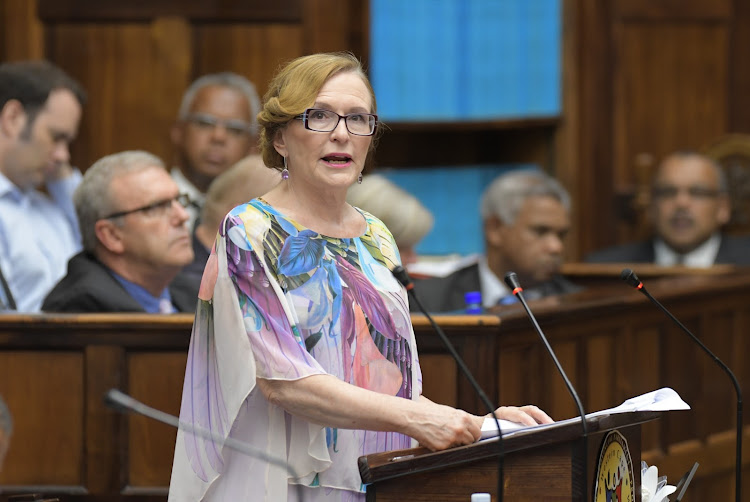 Western Cape premier Helen Zille during the State of the Province Address at the legislature on February 15 2019 in Cape Town, South Africa.