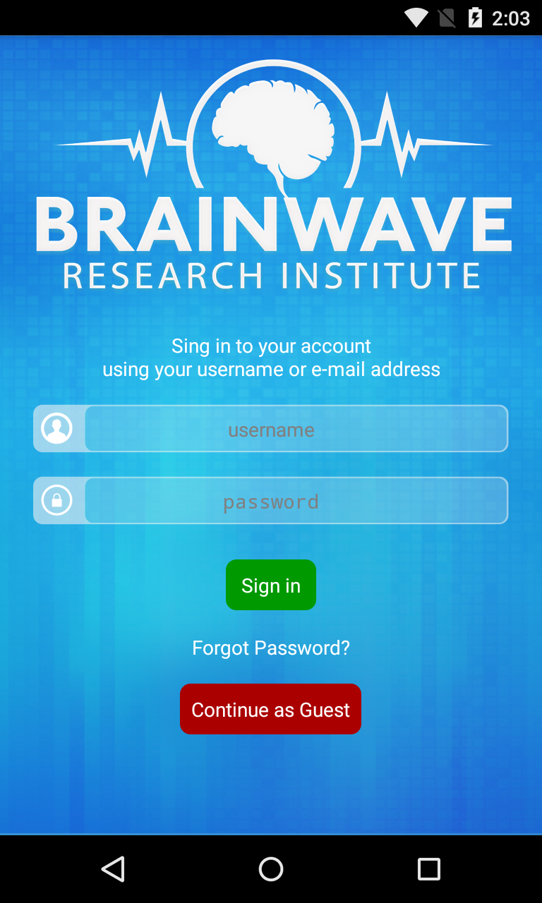 Android application Brainwave Player screenshort