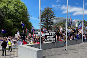 Protesters rally against coronavirus disease (COVID-19) restrictions and vaccine mandates in Wellington, New Zealand, November 9, 2021.  