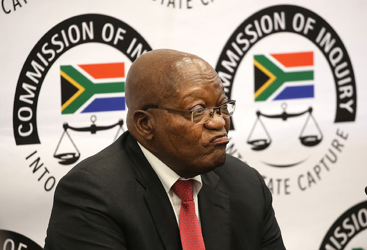 Former president Jacob Zuma when he appeared before the state capture inquiry. File photo.