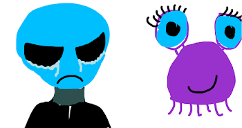 Sad Alien and Happy Space Creature