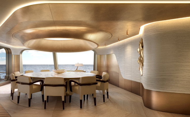 The interior is a combination of luxury and something you might expect to see in a star-ship.