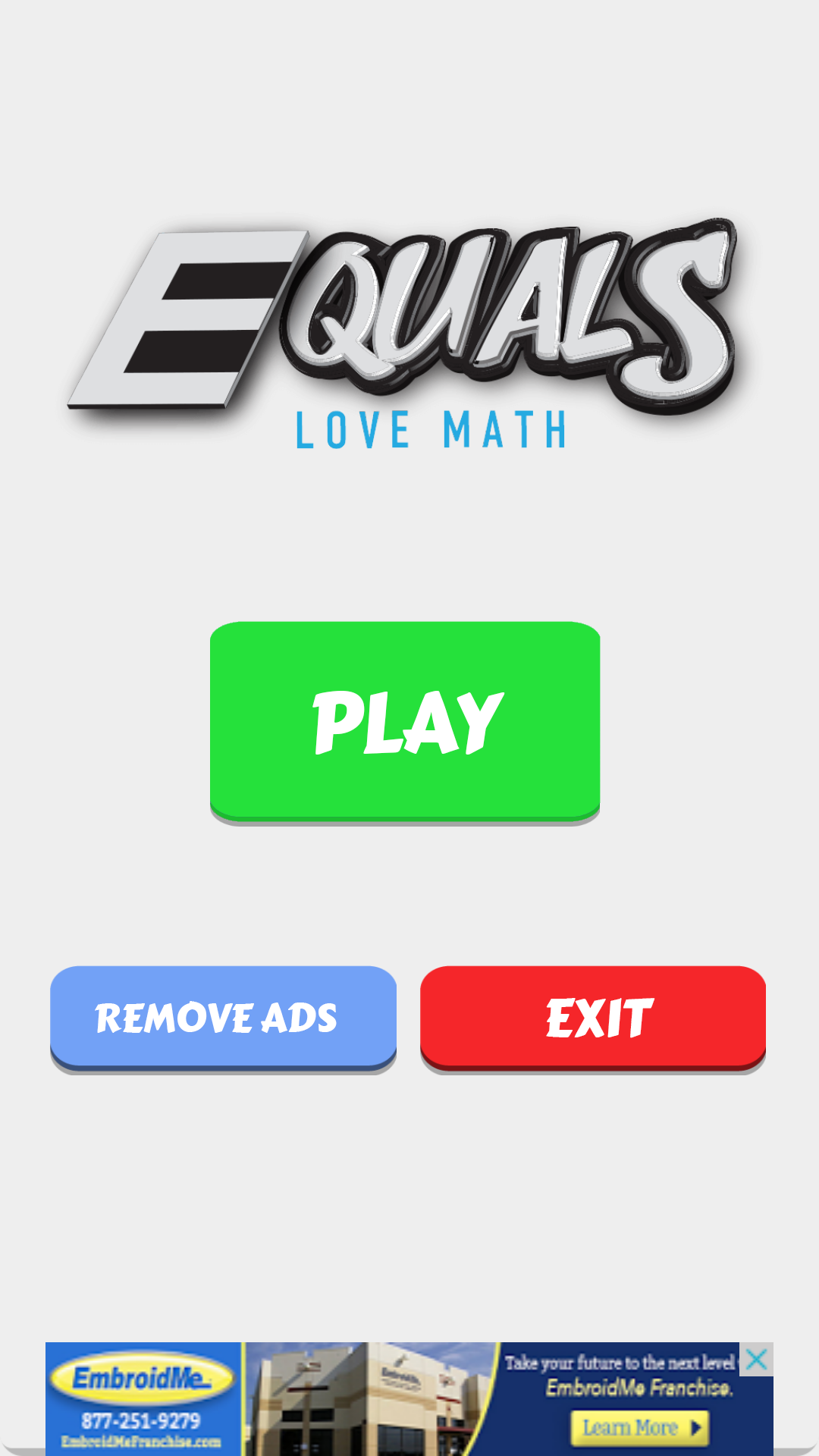 Android application Equals - Love Math! screenshort