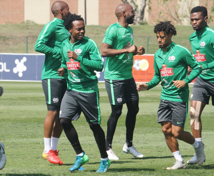 Percy Tau during the South African national men's soccer team training session at Princess Magogo Stadium on September 04, 2018 in Durban, South Africa.