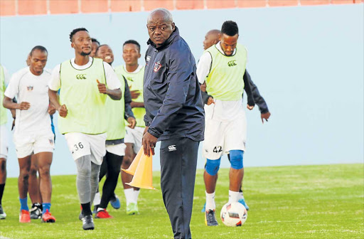 UPBEAT: Dan ‘Dance’ Malesela, head coach at Chippa United, says the fans are key ahead of date with Matsantsantsa tomorrow Picture: MICHAEL PINYANA