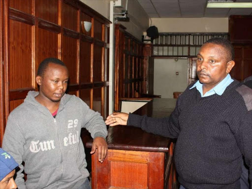 Sh3.9 billion KRA theft suspect Alex Mutuku during his appearance at the Milimani law courts on March 21, 2017. /COLLINS KWEYU