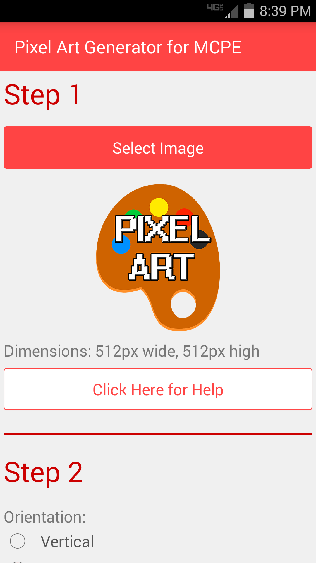 Android application Pixel Art Generator for MCPE screenshort