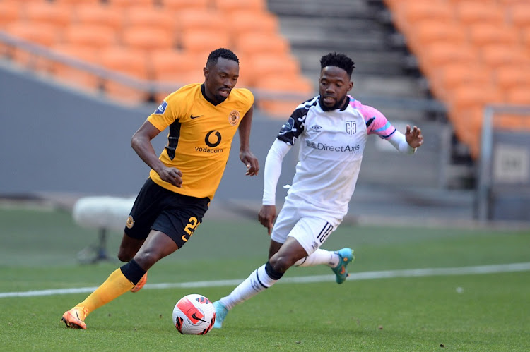 Bernard Parker of Kaizer Chiefs and Mduduzi Mdantsane of Cape Town City during the DStv Premiership match at FNB Stadium on April 30 2022. The match was ordered to be played in an arbitration decision after Chiefs failed to honour the orginal fixture in December.