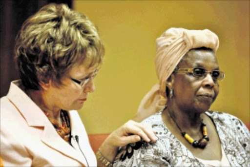OFFERING SUPPORT: Western Cape premier Helen Zille with Florence Gontsana, mother of Nokwanele Gontsana, who went missing in Crawford seven years ago.Pic. MOEKETSI MOTICOE. 12/01/2010. © The Times. Western Cape Premier Helen Zille with Florence Gontsana, mother of Nokwanele Gontsana, a young woman who went missing in Crawford seven years ago. The premier announced a reward for any information related to the missing girl. 12/01/2010 Picture: MOEKETSI MOTICOE ------ SCAN 40CM WIDE PSE