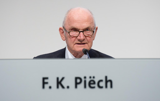 A picture taken on May 13, 2014 shows Volkswagen group supervisory board chairman, Ferdinand Piech during the Annual General Meeting of Volkswagen AG in Hanover, central Germany. Piech has resigned with immediate effect, the German auto giant announced on April 25, 2015. Piech gave up all his positions in the group with immediate effect, along with his wife Ursula Piech. AFP PHOTO / DPA / JULIAN STRATENSCHULTE +++ GERMANY OUT